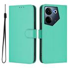 For Tecno Camon 20 Pro 4G Skin Feel Solid Color Leather Phone Case with Lanyard(Green) - 2