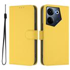 For Tecno Camon 20 Pro 4G Skin Feel Solid Color Leather Phone Case with Lanyard(Lemon Yellow) - 2