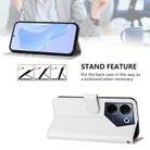 For Tecno Camon 20 Pro 4G Skin Feel Solid Color Leather Phone Case with Lanyard(White) - 3