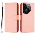 For Tecno Camon 20 Premier 5G Skin Feel Solid Color Leather Phone Case with Lanyard(Pink) - 2