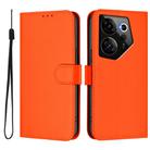 For Tecno Camon 20 Premier 5G Skin Feel Solid Color Leather Phone Case with Lanyard(Orange) - 2