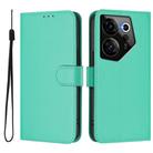 For Tecno Camon 20 Premier 5G Skin Feel Solid Color Leather Phone Case with Lanyard(Green) - 2