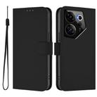 For Tecno Camon 20 Premier 5G Skin Feel Solid Color Leather Phone Case with Lanyard(Black) - 2