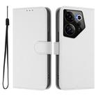 For Tecno Camon 20 Premier 5G Skin Feel Solid Color Leather Phone Case with Lanyard(White) - 2