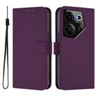 For Tecno Camon 20 Premier 5G Skin Feel Solid Color Leather Phone Case with Lanyard(Violet) - 2