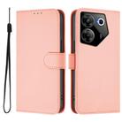 For Tecno Camon 20 Pro 5G Skin Feel Solid Color Leather Phone Case with Lanyard(Pink) - 2