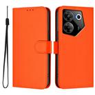 For Tecno Camon 20 Pro 5G Skin Feel Solid Color Leather Phone Case with Lanyard(Orange) - 2