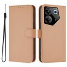 For Tecno Camon 20 Pro 5G Skin Feel Solid Color Leather Phone Case with Lanyard(Nude) - 2
