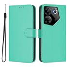 For Tecno Camon 20 Pro 5G Skin Feel Solid Color Leather Phone Case with Lanyard(Green) - 2