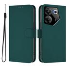 For Tecno Camon 20 Pro 5G Skin Feel Solid Color Leather Phone Case with Lanyard(Dark Green) - 2