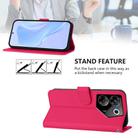 For Tecno Camon 20 Pro 5G Skin Feel Solid Color Leather Phone Case with Lanyard(Rose Red) - 3