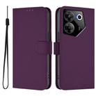 For Tecno Camon 20 Pro 5G Skin Feel Solid Color Leather Phone Case with Lanyard(Violet) - 2