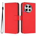 For Tecno Camon 30 4G / 5G Skin Feel Solid Color Leather Phone Case with Lanyard(Red) - 2