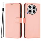 For Tecno Camon 30 4G / 5G Skin Feel Solid Color Leather Phone Case with Lanyard(Pink) - 2
