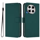 For Tecno Camon 30 4G / 5G Skin Feel Solid Color Leather Phone Case with Lanyard(Dark Green) - 2