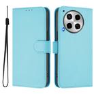 For Tecno Camon 30 4G / 5G Skin Feel Solid Color Leather Phone Case with Lanyard(Sky Blue) - 2