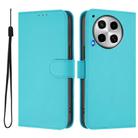 For Tecno Camon 30 4G / 5G Skin Feel Solid Color Leather Phone Case with Lanyard(Lake Blue) - 2
