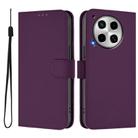 For Tecno Camon 30 4G / 5G Skin Feel Solid Color Leather Phone Case with Lanyard(Violet) - 2