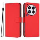 For Tecno Camon 30 Premier 5G Skin Feel Solid Color Leather Phone Case with Lanyard(Red) - 2