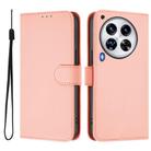 For Tecno Camon 30 Premier 5G Skin Feel Solid Color Leather Phone Case with Lanyard(Pink) - 2