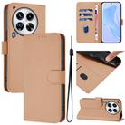 For Tecno Camon 30 Premier 5G Skin Feel Solid Color Leather Phone Case with Lanyard(Nude) - 1