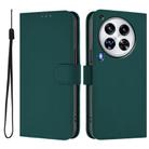 For Tecno Camon 30 Premier 5G Skin Feel Solid Color Leather Phone Case with Lanyard(Dark Green) - 2