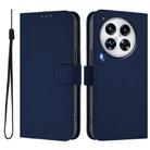 For Tecno Camon 30 Premier 5G Skin Feel Solid Color Leather Phone Case with Lanyard(Navy Blue) - 2