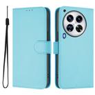 For Tecno Camon 30 Premier 5G Skin Feel Solid Color Leather Phone Case with Lanyard(Sky Blue) - 2