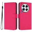 For Tecno Camon 30 Premier 5G Skin Feel Solid Color Leather Phone Case with Lanyard(Rose Red) - 2