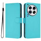 For Tecno Camon 30 Premier 5G Skin Feel Solid Color Leather Phone Case with Lanyard(Lake Blue) - 2