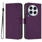 For Tecno Camon 30 Premier 5G Skin Feel Solid Color Leather Phone Case with Lanyard(Violet) - 2