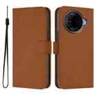 For Tecno Camon 30 Pro 5G Skin Feel Solid Color Leather Phone Case with Lanyard(Brown) - 2