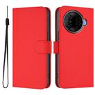 For Tecno Camon 30 Pro 5G Skin Feel Solid Color Leather Phone Case with Lanyard(Red) - 2