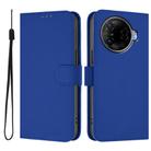 For Tecno Camon 30 Pro 5G Skin Feel Solid Color Leather Phone Case with Lanyard(Dark Blue) - 2