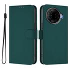 For Tecno Camon 30 Pro 5G Skin Feel Solid Color Leather Phone Case with Lanyard(Dark Green) - 2