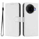 For Tecno Camon 30 Pro 5G Skin Feel Solid Color Leather Phone Case with Lanyard(White) - 2