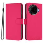 For Tecno Camon 30 Pro 5G Skin Feel Solid Color Leather Phone Case with Lanyard(Rose Red) - 2