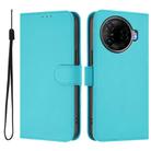 For Tecno Camon 30 Pro 5G Skin Feel Solid Color Leather Phone Case with Lanyard(Lake Blue) - 2