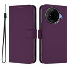 For Tecno Camon 30 Pro 5G Skin Feel Solid Color Leather Phone Case with Lanyard(Violet) - 2