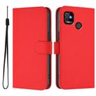 For Tecno Pop 5 Skin Feel Solid Color Leather Phone Case with Lanyard(Red) - 2