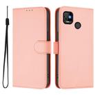 For Tecno Pop 5 Skin Feel Solid Color Leather Phone Case with Lanyard(Pink) - 2