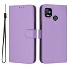 For Tecno Pop 5 Skin Feel Solid Color Leather Phone Case with Lanyard(Lavender Purple) - 2