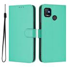 For Tecno Pop 5 Skin Feel Solid Color Leather Phone Case with Lanyard(Green) - 2