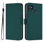 For Tecno Pop 5 Skin Feel Solid Color Leather Phone Case with Lanyard(Dark Green) - 2