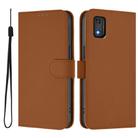 For Tecno Pop 6C Skin Feel Solid Color Leather Phone Case with Lanyard(Brown) - 2