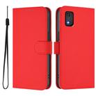 For Tecno Pop 6C Skin Feel Solid Color Leather Phone Case with Lanyard(Red) - 2