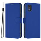 For Tecno Pop 6C Skin Feel Solid Color Leather Phone Case with Lanyard(Dark Blue) - 2