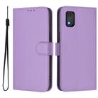 For Tecno Pop 6C Skin Feel Solid Color Leather Phone Case with Lanyard(Lavender Purple) - 2