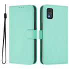 For Tecno Pop 6C Skin Feel Solid Color Leather Phone Case with Lanyard(Mint Green) - 2