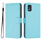 For Tecno Pop 6C Skin Feel Solid Color Leather Phone Case with Lanyard(Sky Blue) - 2